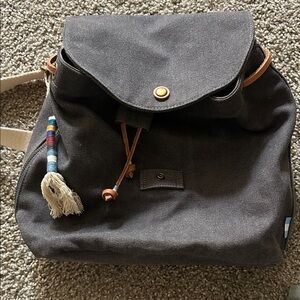 TOMS Charcoal and Tan Backpack